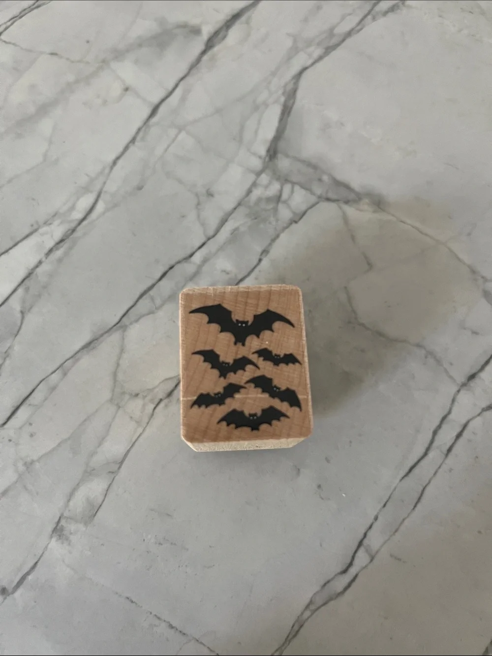 Halloween Bat Rubber Stamp - Black Bat Design
